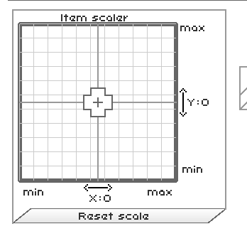 Ultimate Flash Face Item Scaler Panel and Reset Scaler button